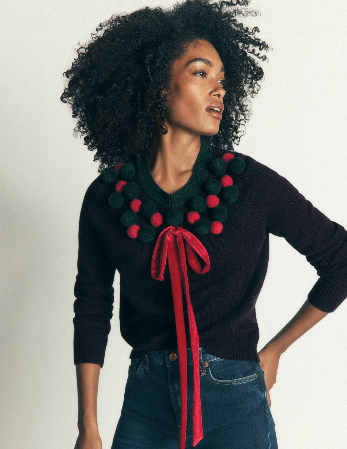 Mae Novelty Jumper-Navy Wreath-4