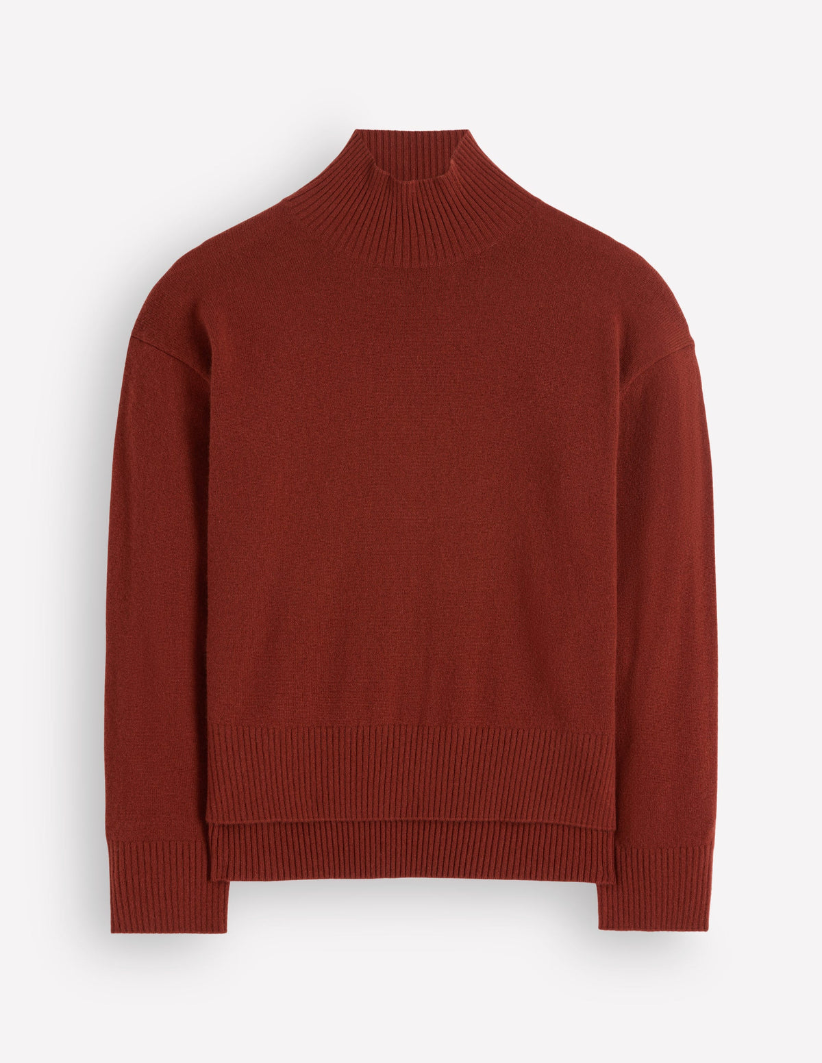 Fay High Neck Cashmere Jumper-Burnt Orange-7