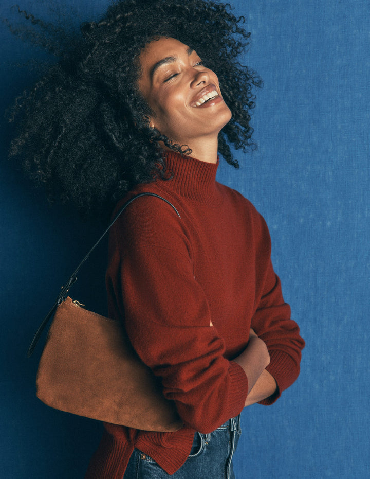 Fay High Neck Cashmere Jumper-Burnt Orange