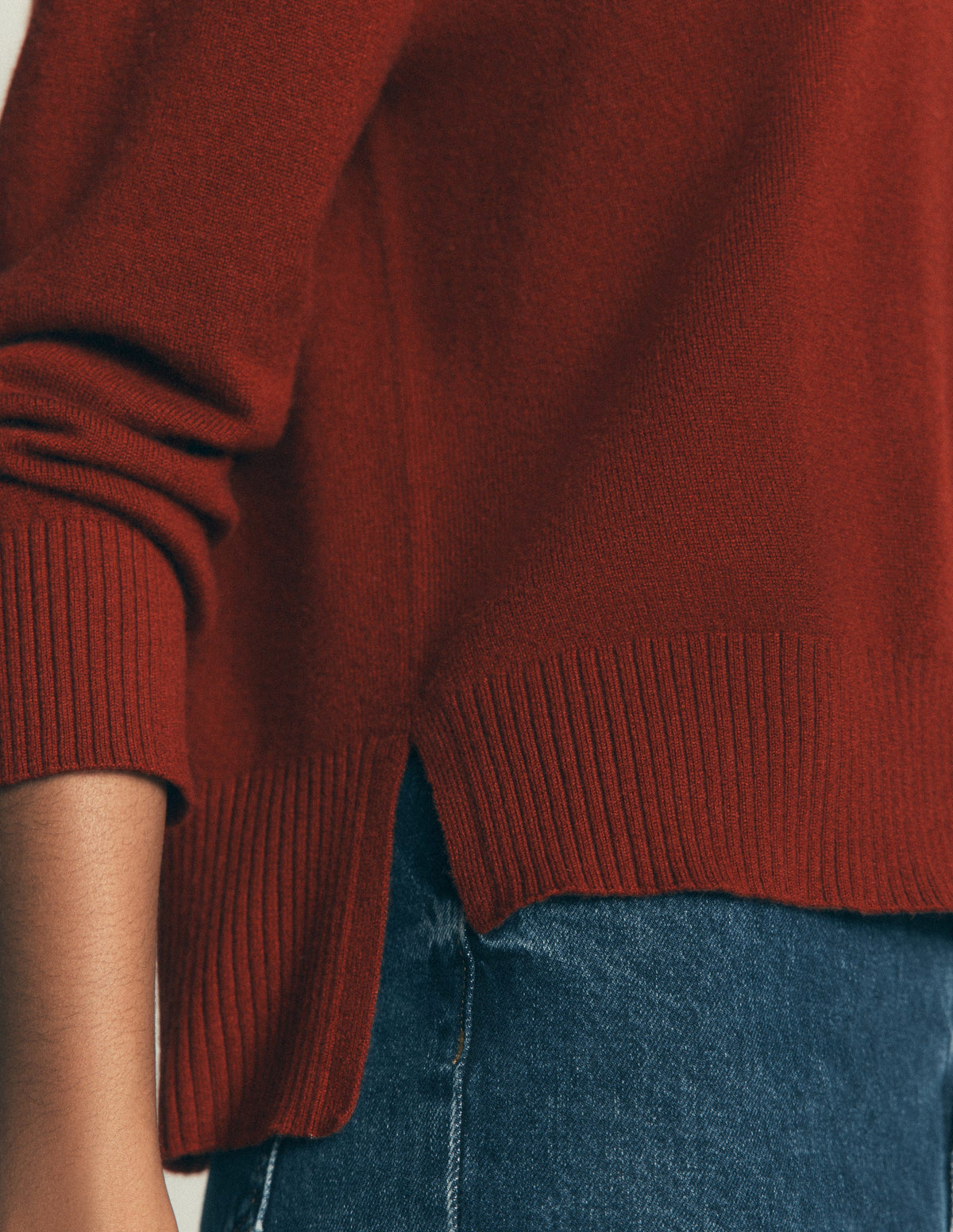 Fay High Neck Cashmere Jumper-Burnt Orange - Image 2