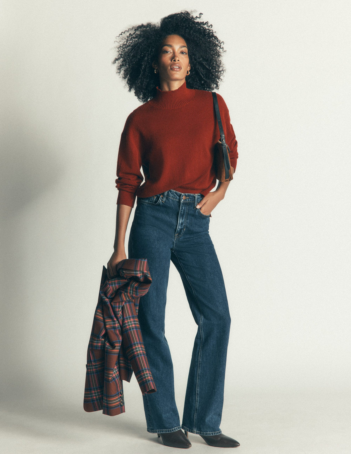 Fay High Neck Cashmere Jumper-Burnt Orange - Image 4
