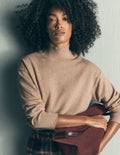 Fay High Neck Cashmere Jumper-Chinchilla Melange