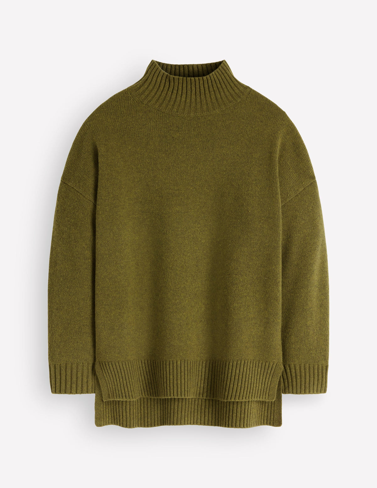 Marta Longline Merino Jumper-Ochre Green - Image 6