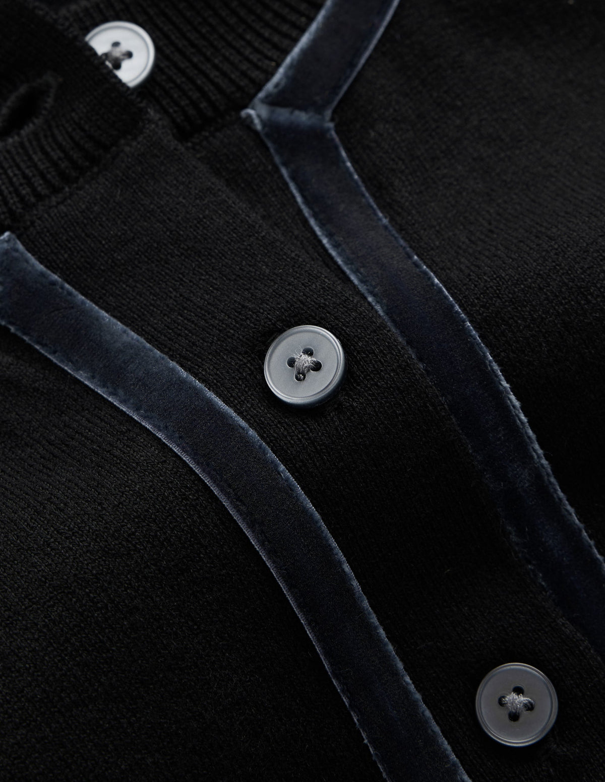 Violet Velvet Trim Cardigan-Black - Image 6