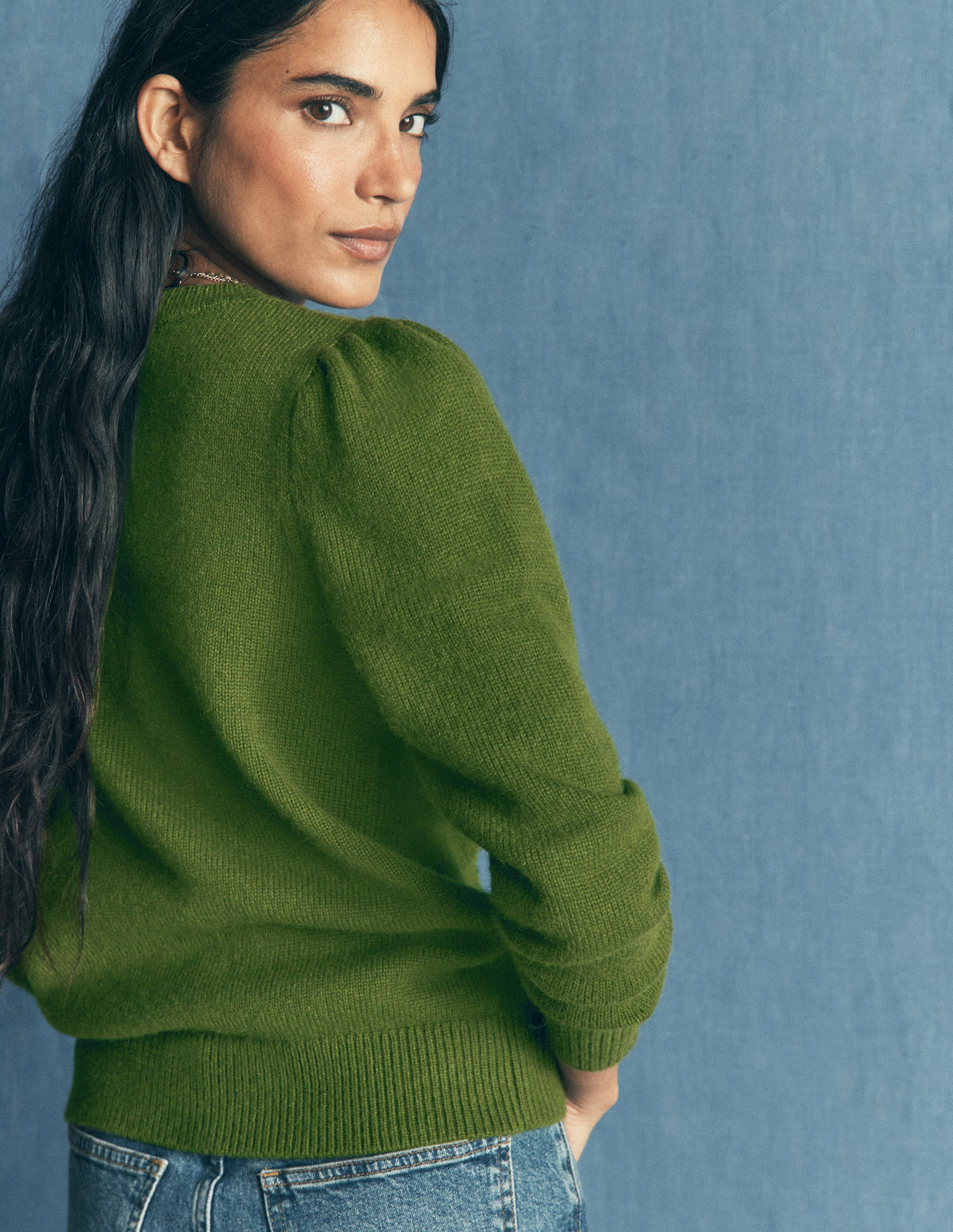 Embroidered Knitted Cardigan-Chive - Image 4
