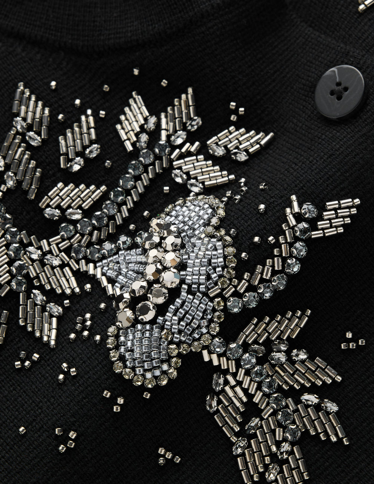 Embellished Knitted Jacket-Black-6