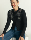 Embellished Knitted Jacket-Black
