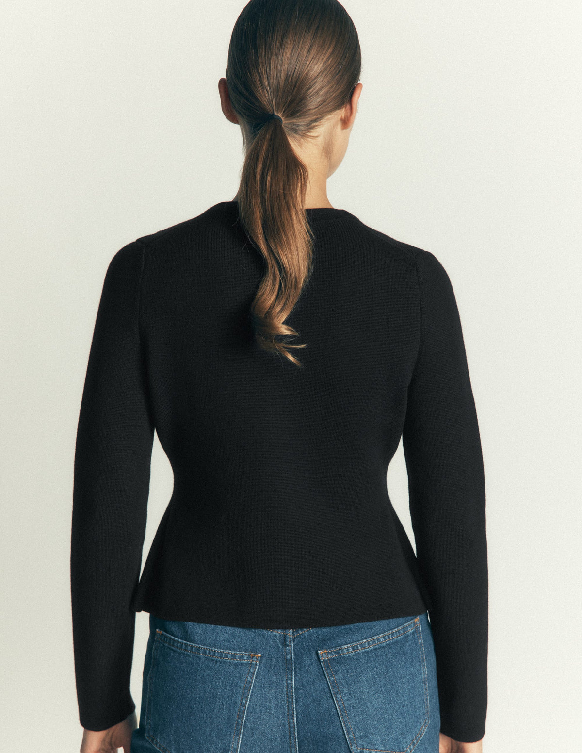 Embellished Knitted Jacket-Black - Image 3