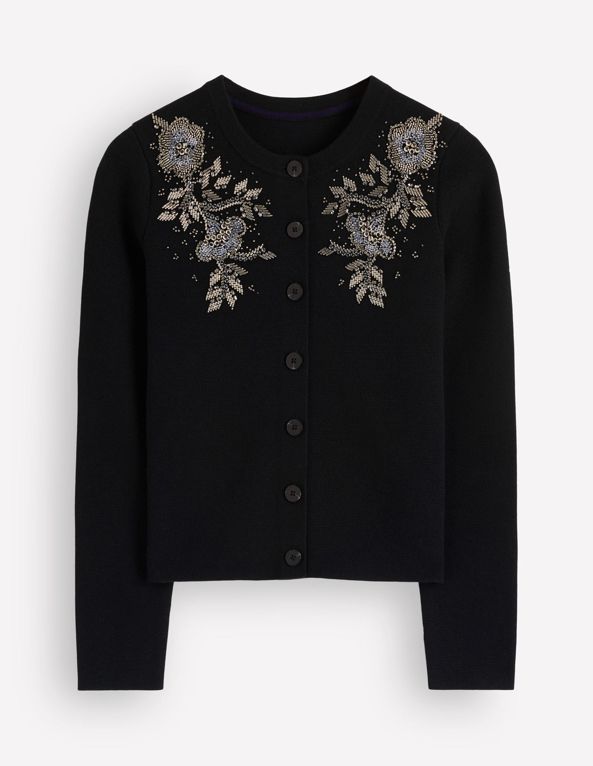 Embellished Knitted Jacket-Black - Image 5