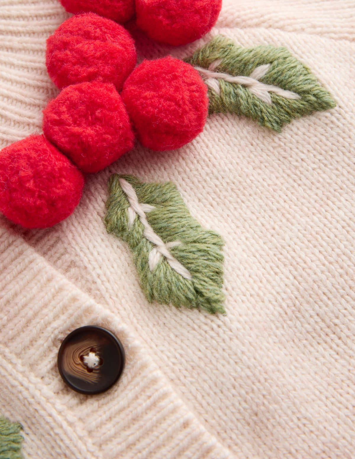 Mae Novelty Cardigan-Ivory, Holly wreath-6