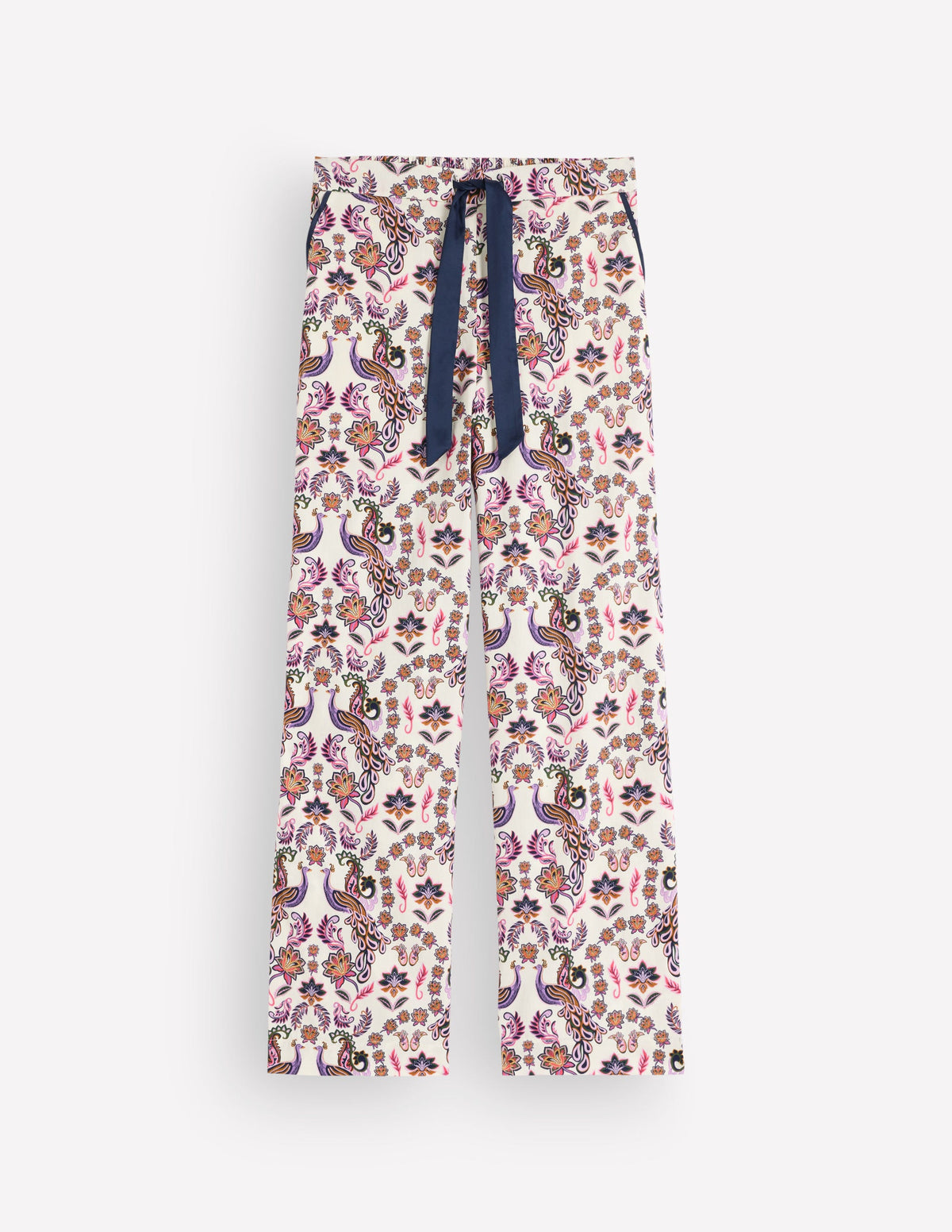 Cotton Pyjama Trousers-White Peacock-5
