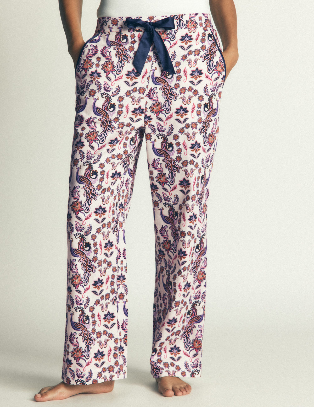 Cotton Pyjama Trousers-White Peacock - Image 4