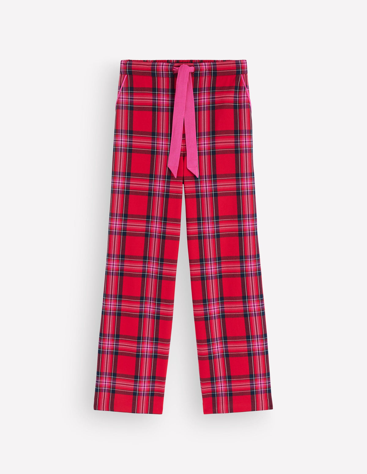 Brushed Cotton Pyjama Trousers-Red Check - Image 5