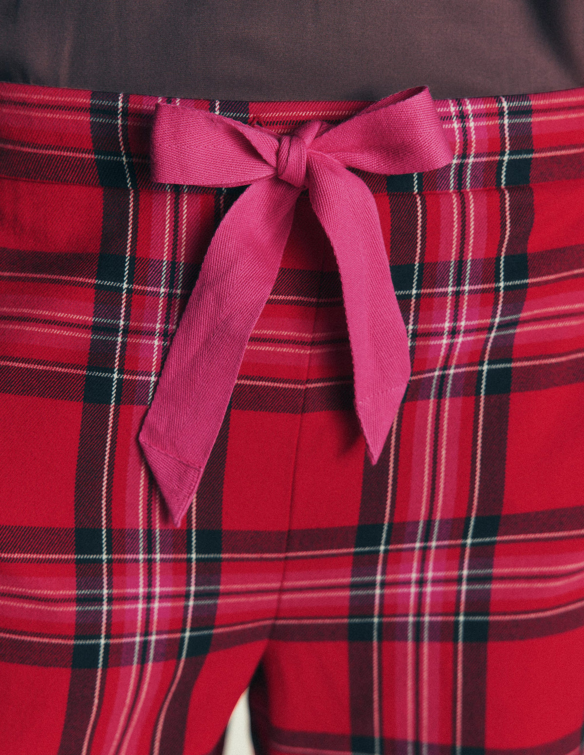 Brushed Cotton Pyjama Trousers-Red Check - Image 2