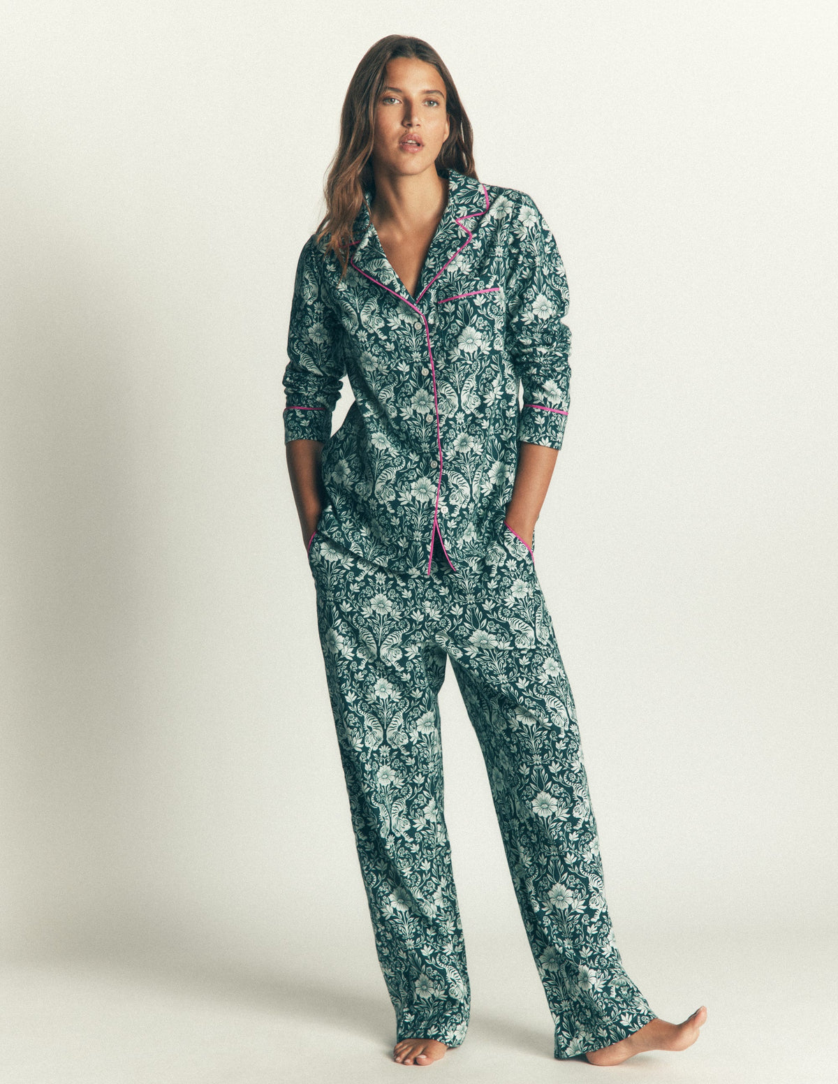 Brushed Cotton Pyjama Trousers-Flourishing Tiger-1