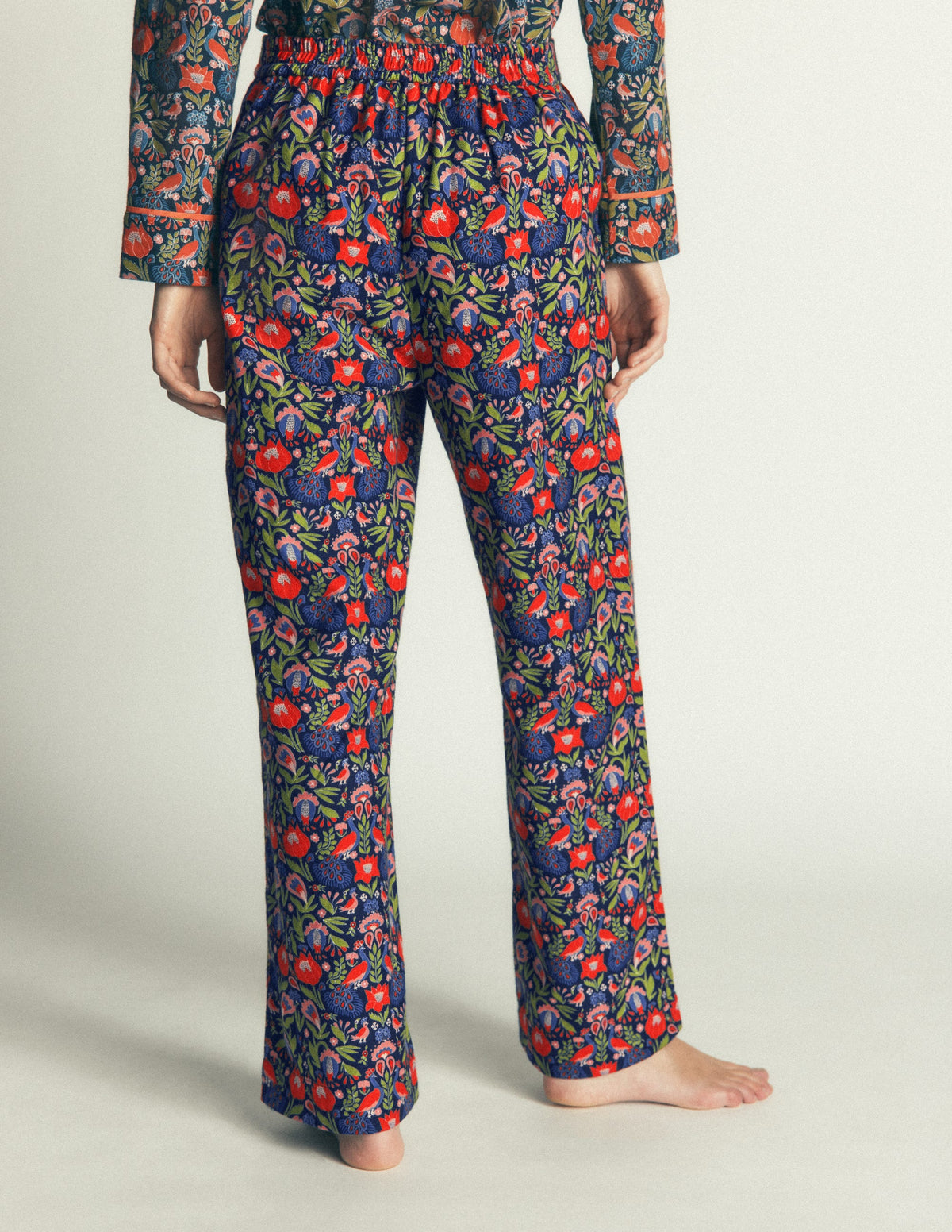 Brushed Cotton Pyjama Trousers-Orange Blossom - Image 3