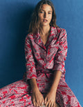 Cotton Pyjama Shirt-Red Floral