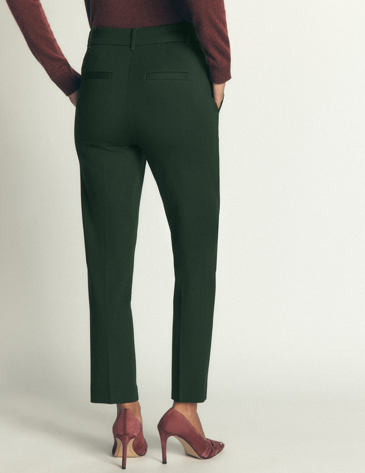 Highgate Ponte Trousers-Midnight Emerald - Image 3