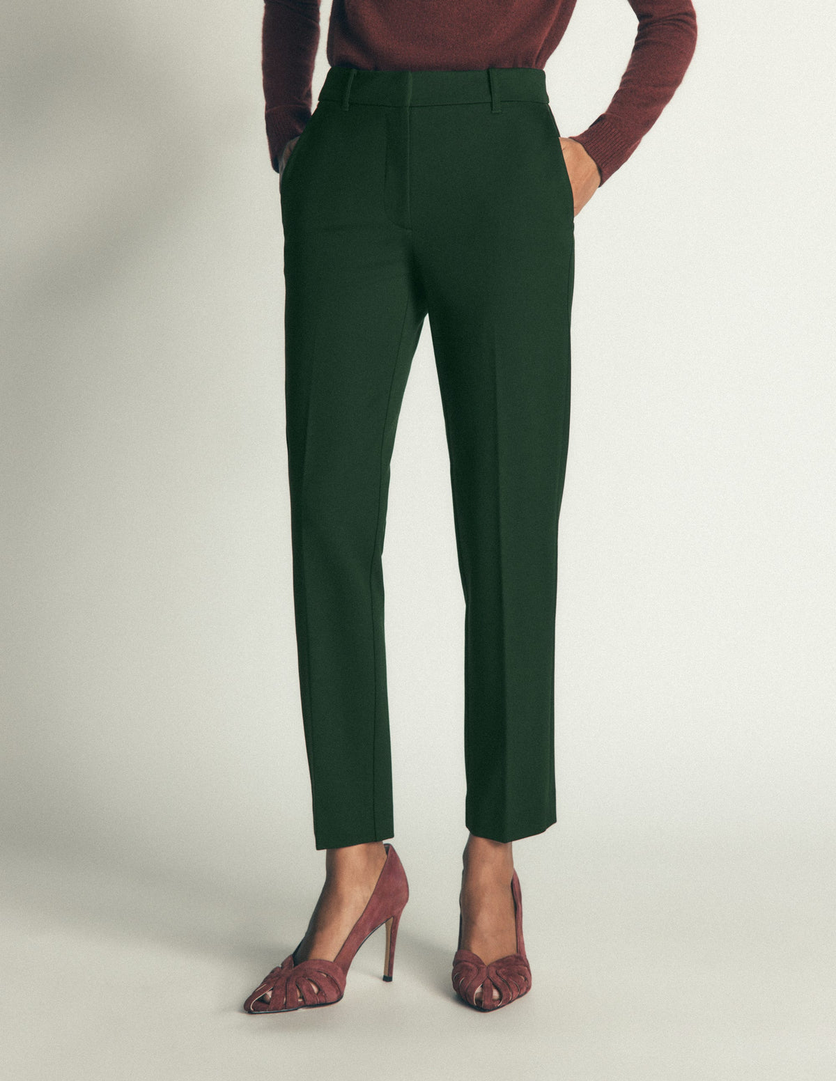 Highgate Ponte Trousers-Midnight Emerald - Image 4