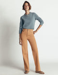 High Rise Column Leg Jeans-Camel