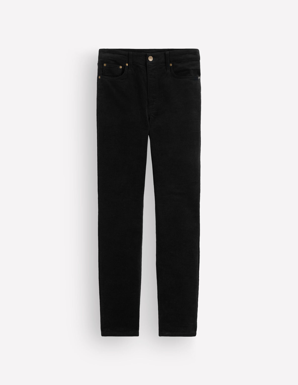 High Rise Cord Slim Jeans-Black-6