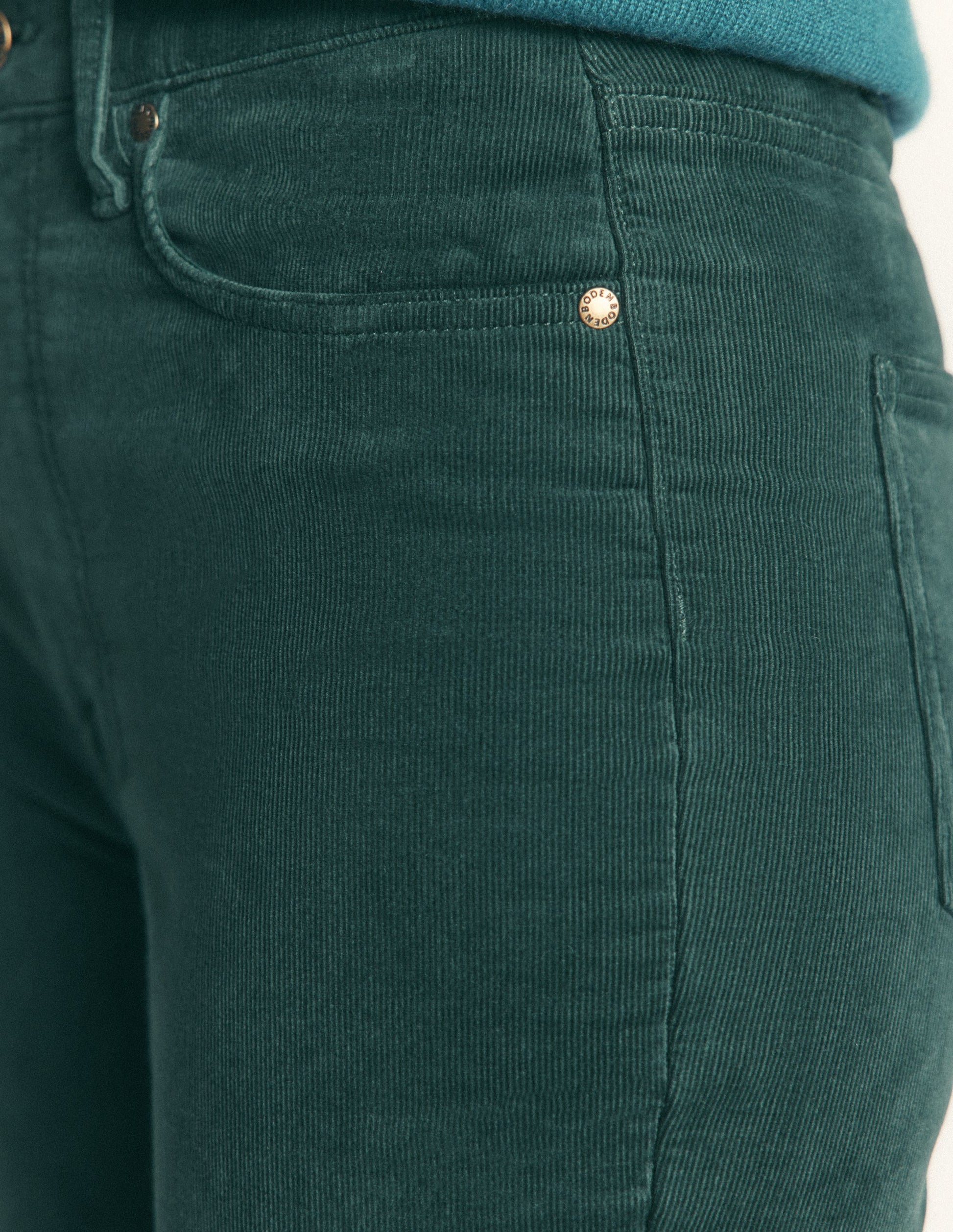 High Rise Cord Slim Jeans-Sea Moss-2