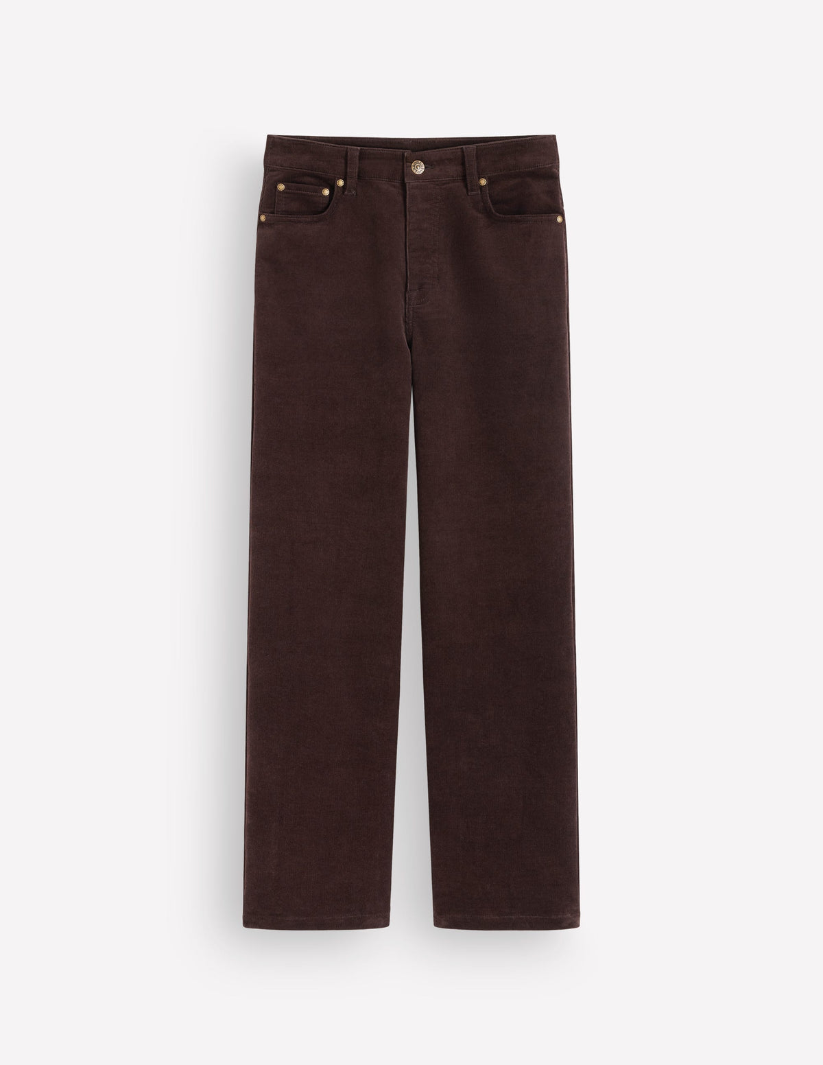 High Rise Cord Column Jeans-Bitter Chocolate - Image 5