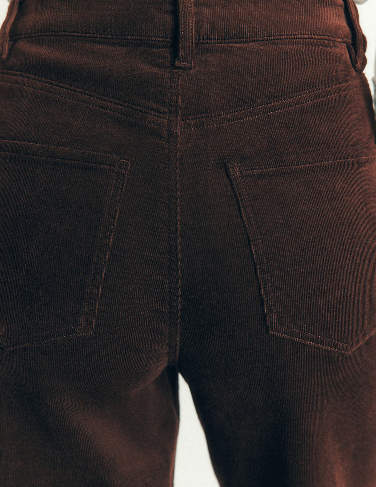 High Rise Cord Column Jeans-Bitter Chocolate-2