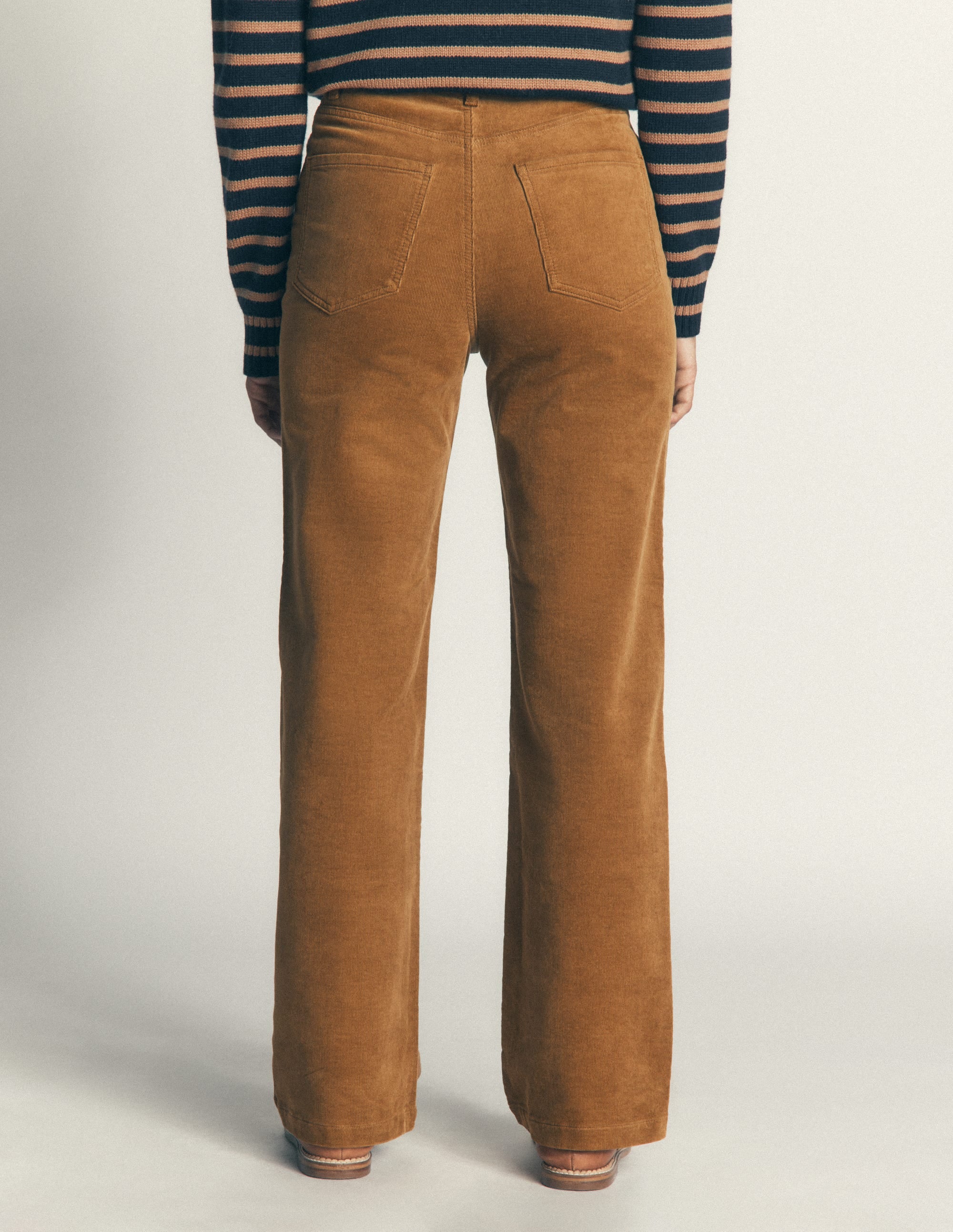 High Rise Cord Column Jeans-Rubber - Image 3