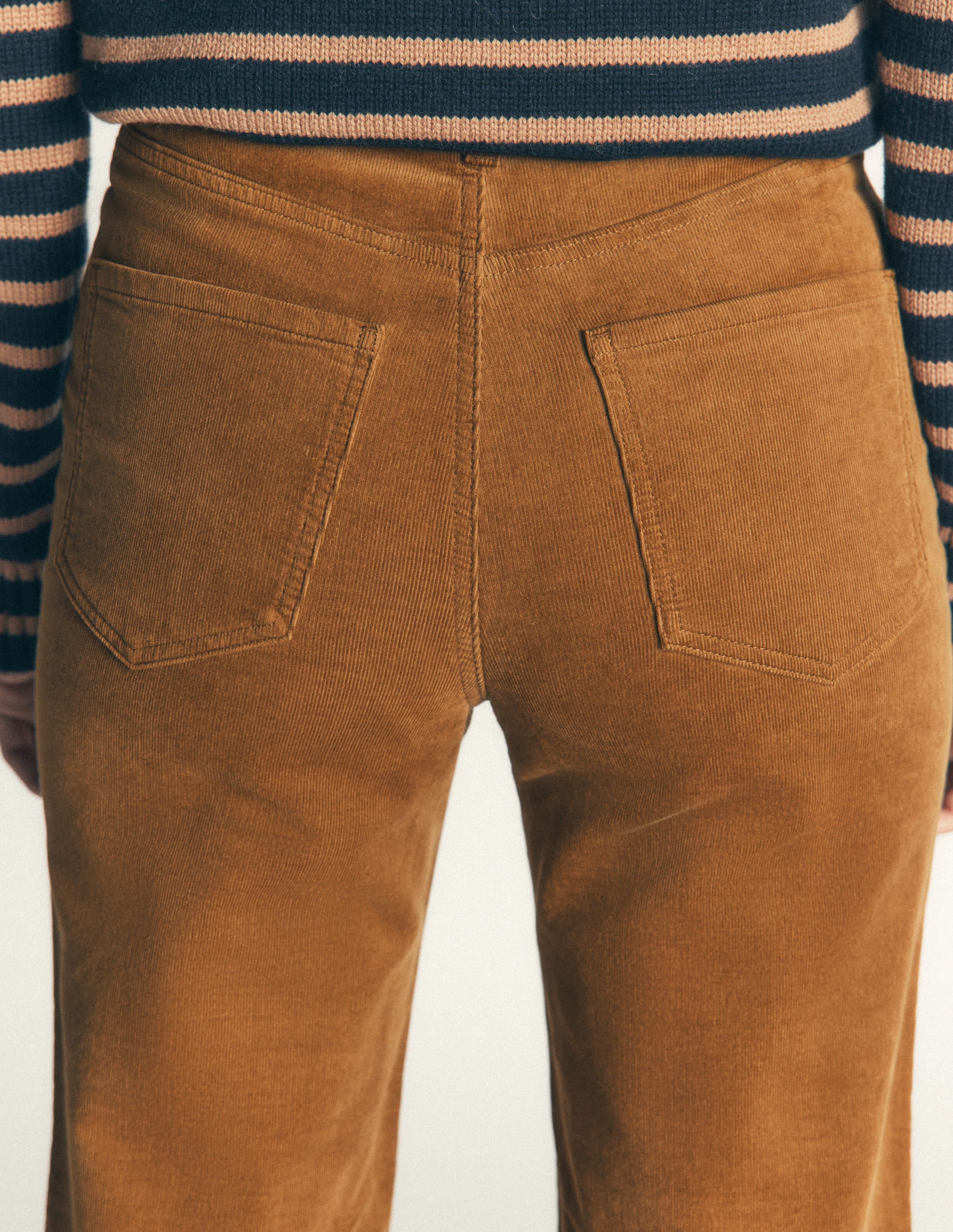 High Rise Cord Column Jeans-Rubber - Image 5
