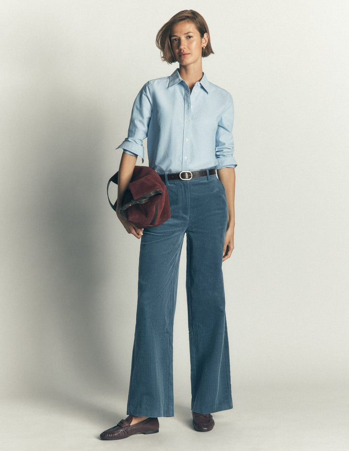 Belgravia Chunky Cord Trousers-Storm Blue
