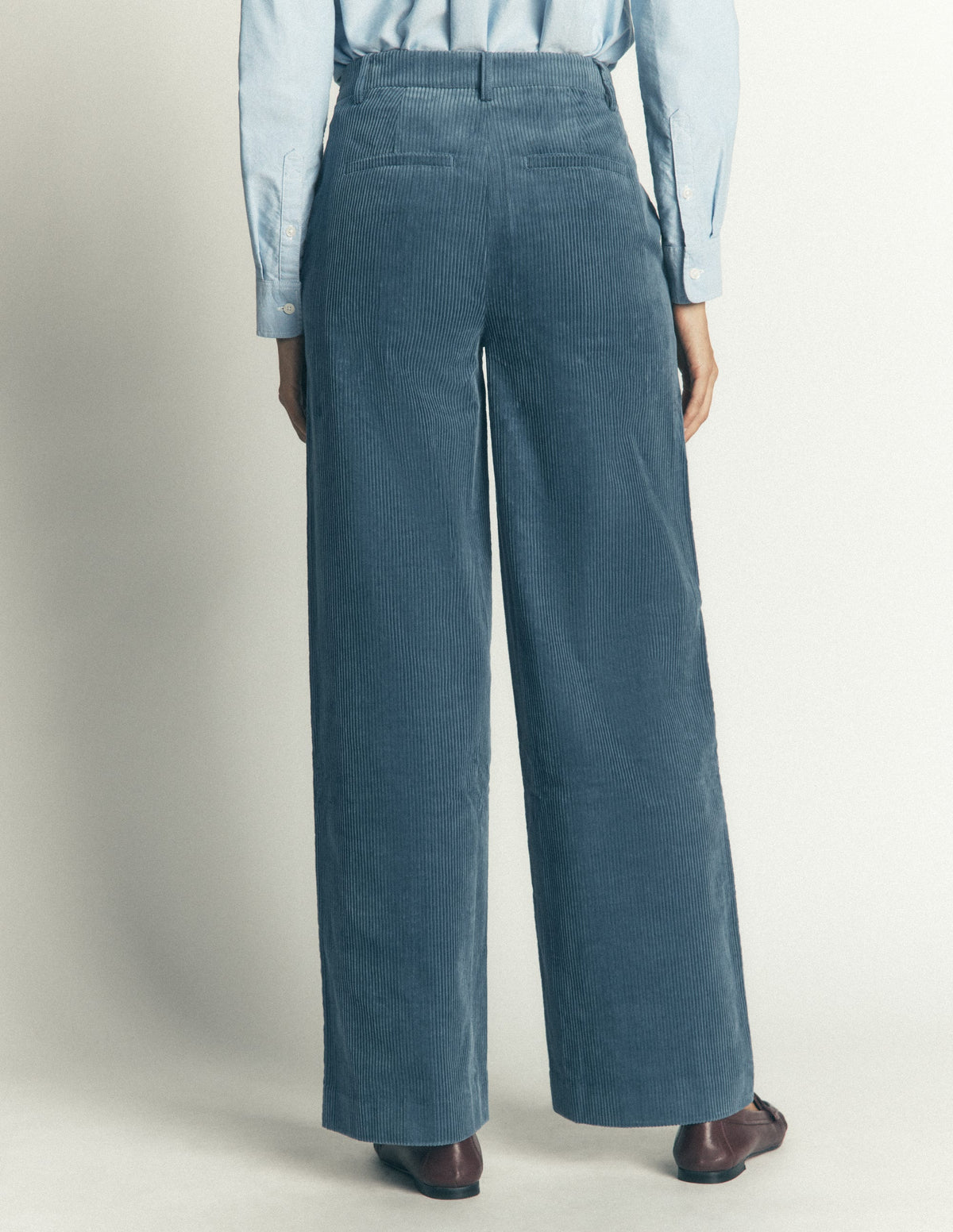 Belgravia Chunky Cord Trousers-Storm Blue-3