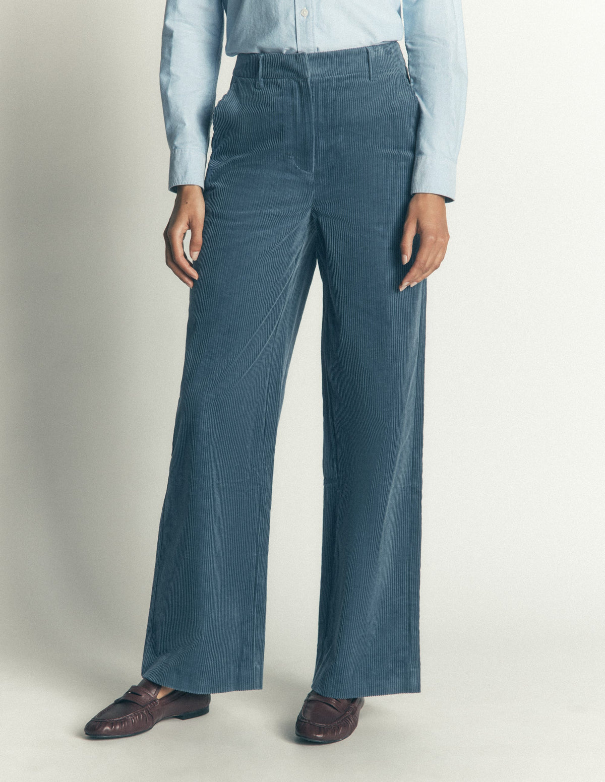 Belgravia Chunky Cord Trousers-Storm Blue - Image 4