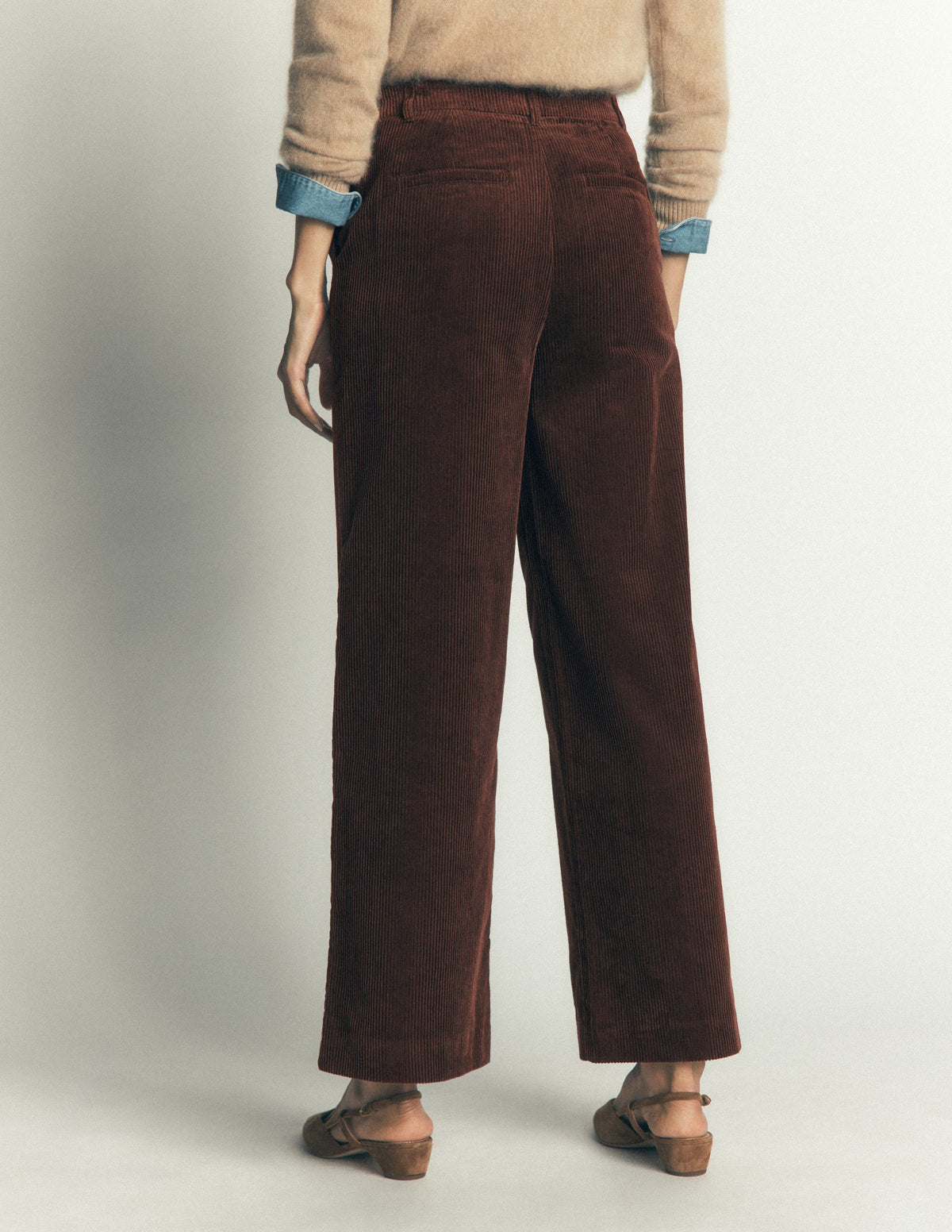 Belgravia Chunky Cord Trousers-Bitter Chocolate-3