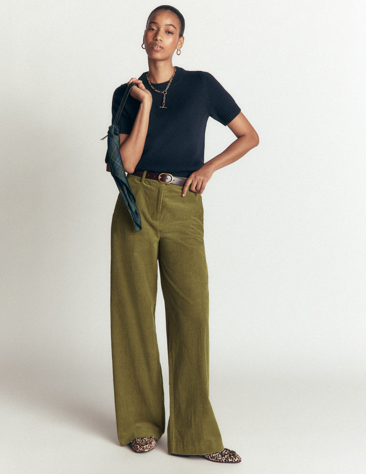 Belgravia Chunky Cord Trousers-Cardamon Seed
