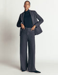 Belgravia Wool Blend Trousers-Blue Herringbone