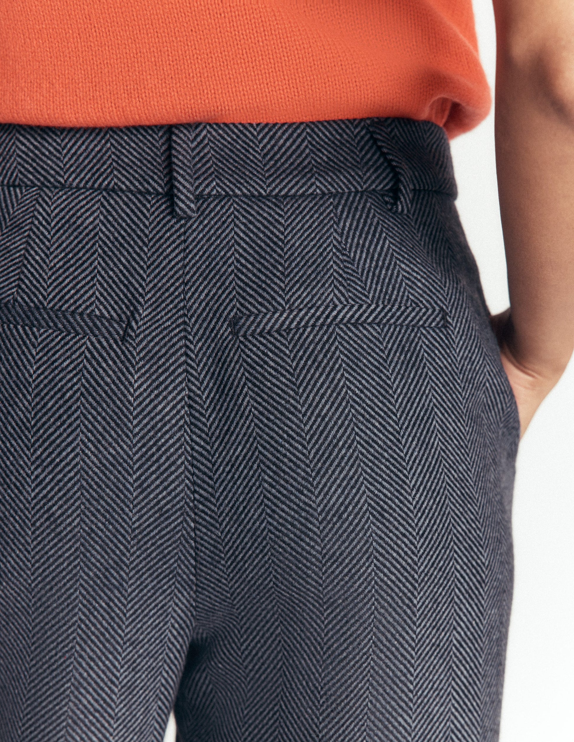 Belgravia Wool Blend Trousers-Blue Herringbone-6