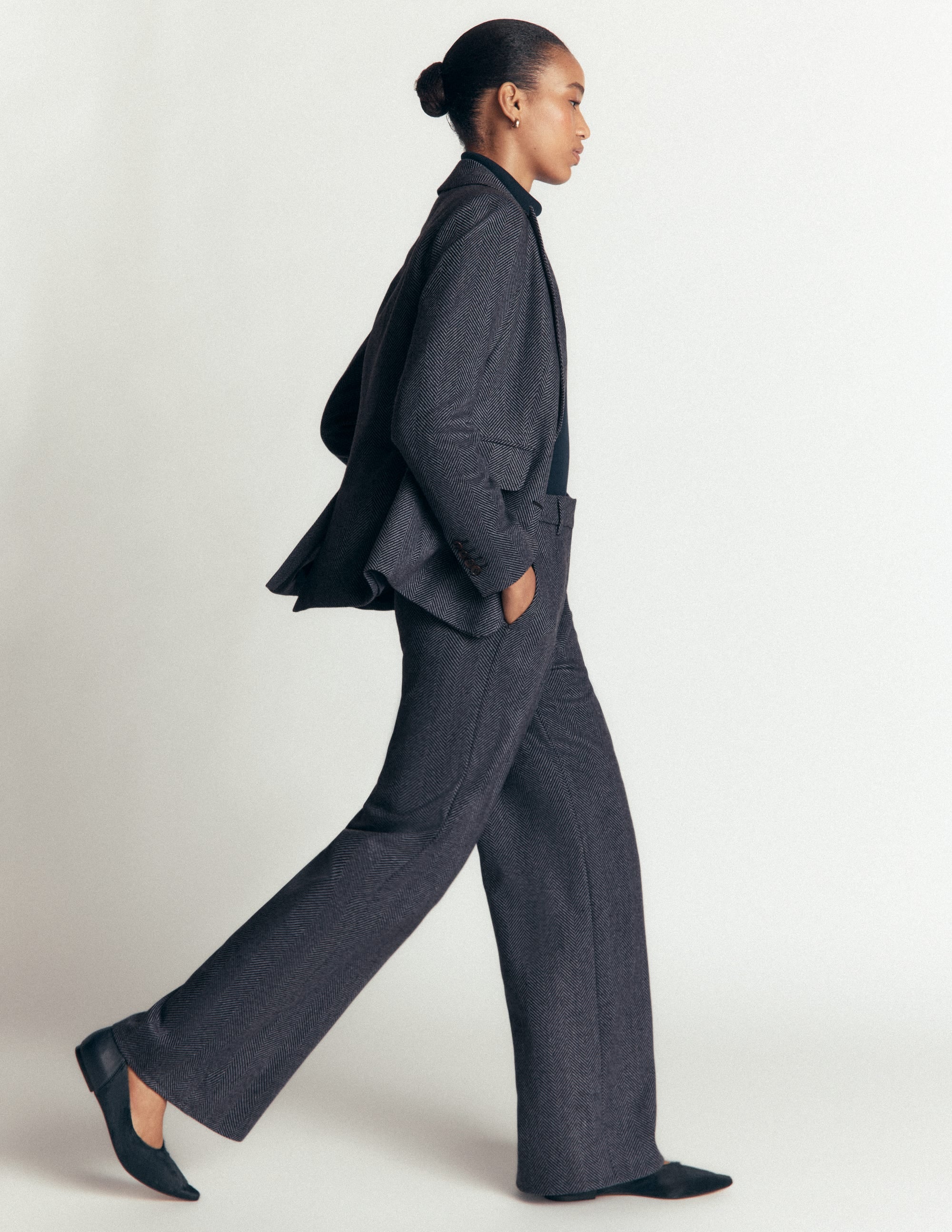 Belgravia Wool Blend Trousers-Blue Herringbone - Image 7
