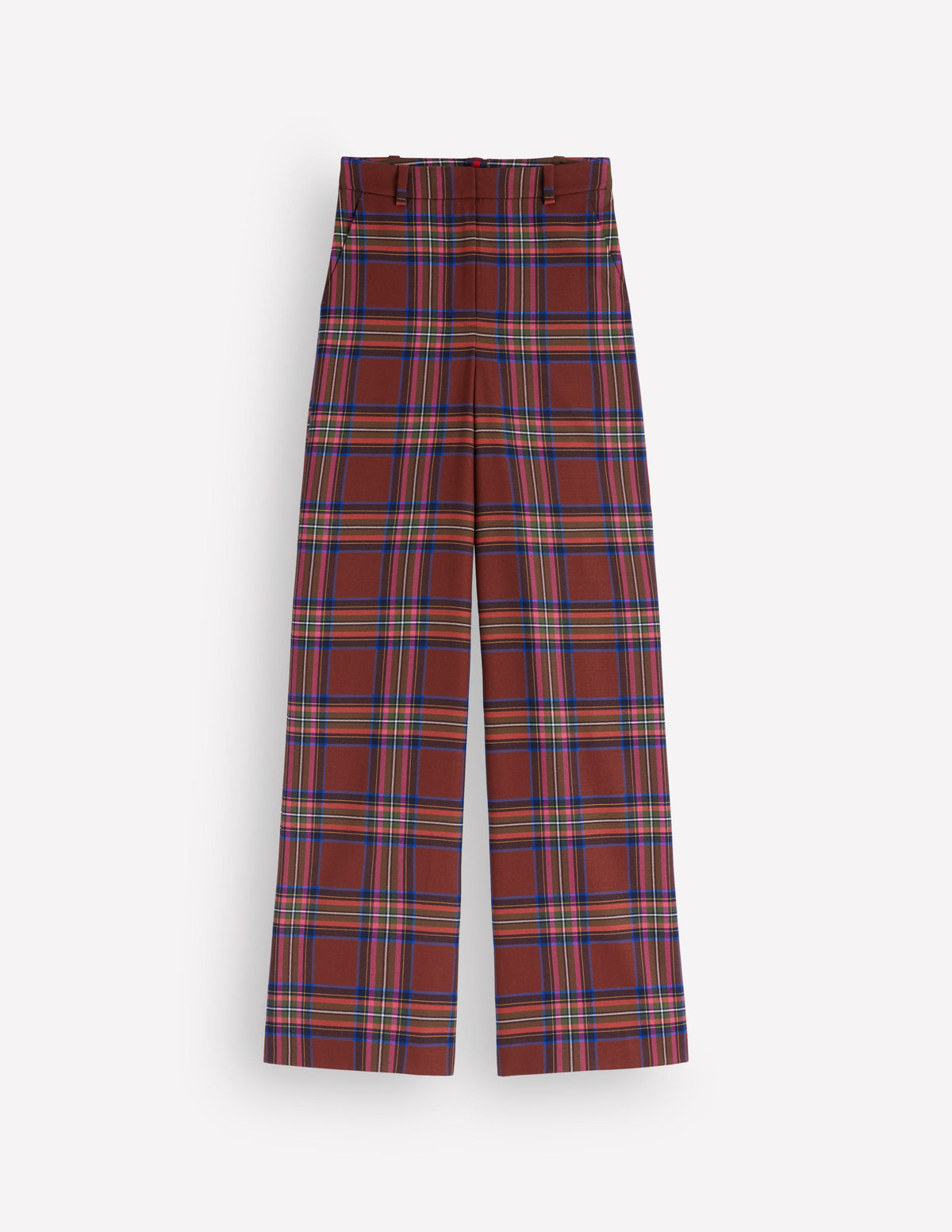 Belgravia Wool Blend Trousers-Brown, Blue, and Pink Check - Image 6