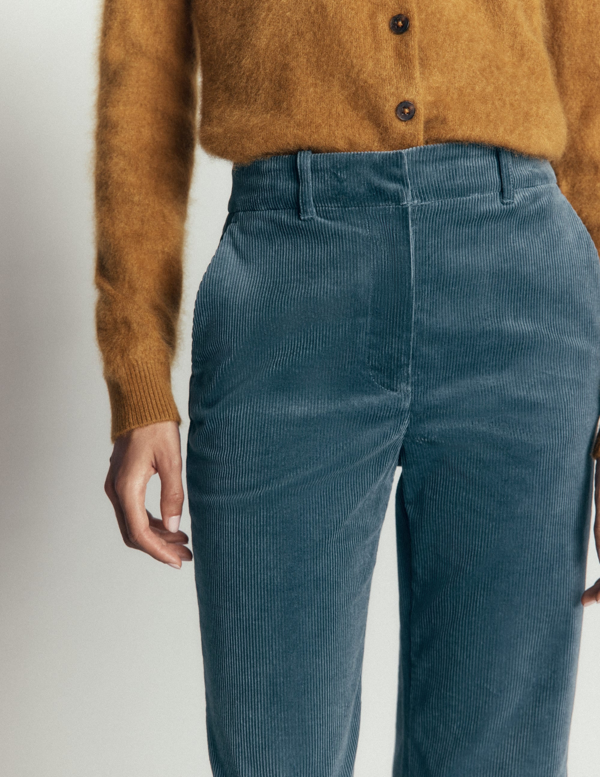 Canonbury Cord Trousers-Storm Blue - Image 3