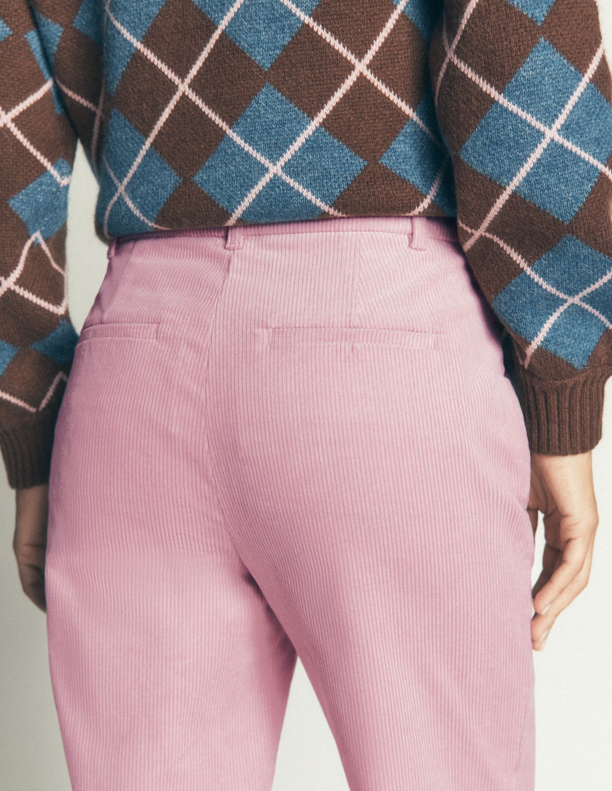 Canonbury Cord Trousers-Pink Violet - Image 5