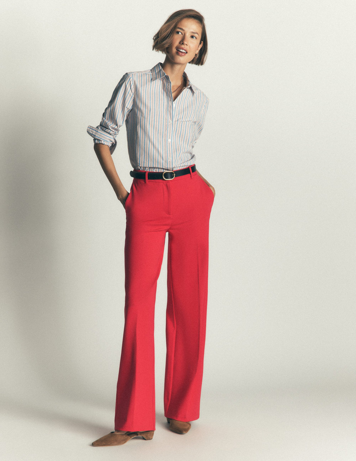 Belgravia Ponte Trousers-Royal Red - Image 6