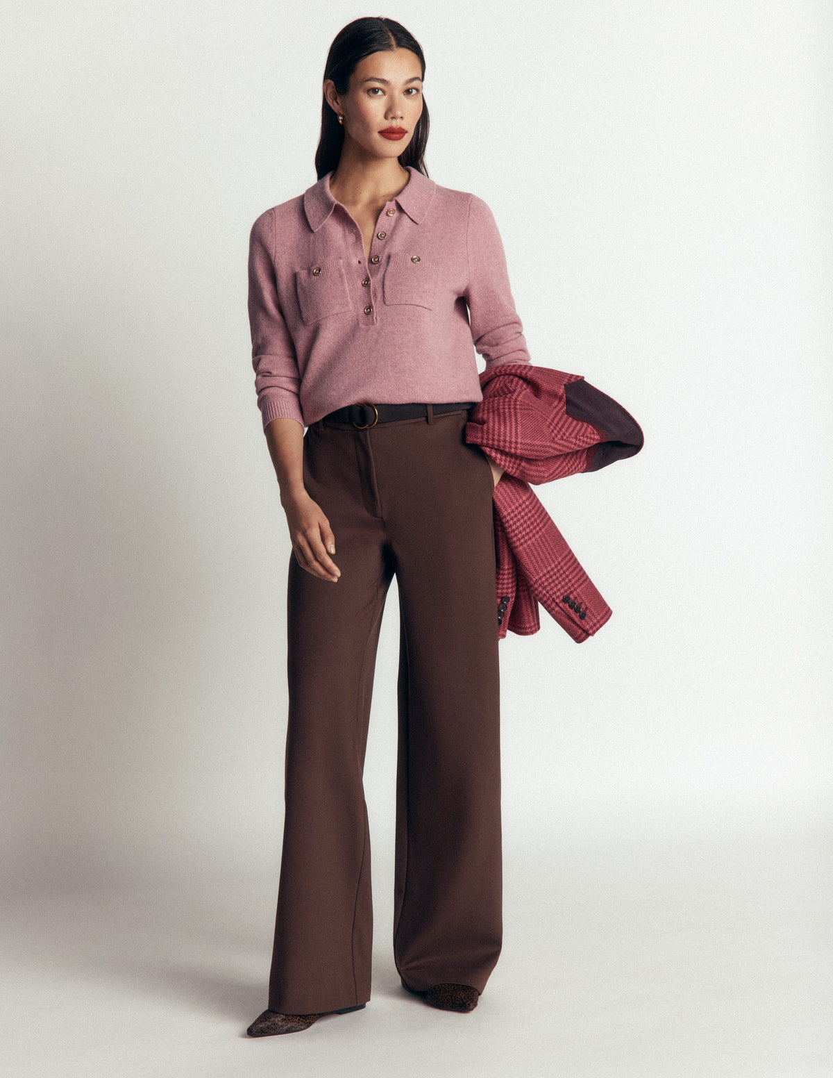 Belgravia Ponte Trousers-Bitter Chocolate - Image 1