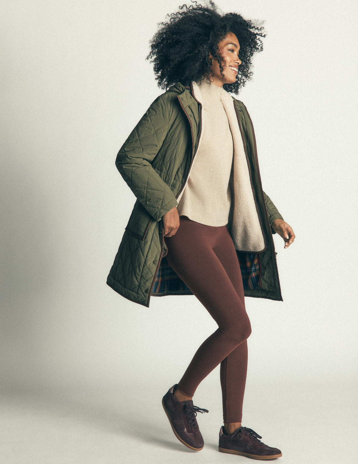 High Rise Jersey Leggings-Bitter Chocolate - Image 1