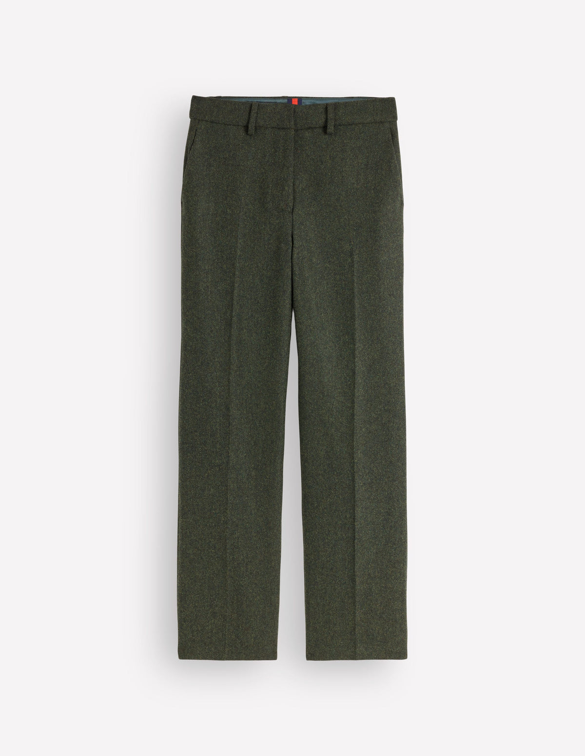 Canonbury Wool Blend Trousers-Dark Green Herringbone - Image 7