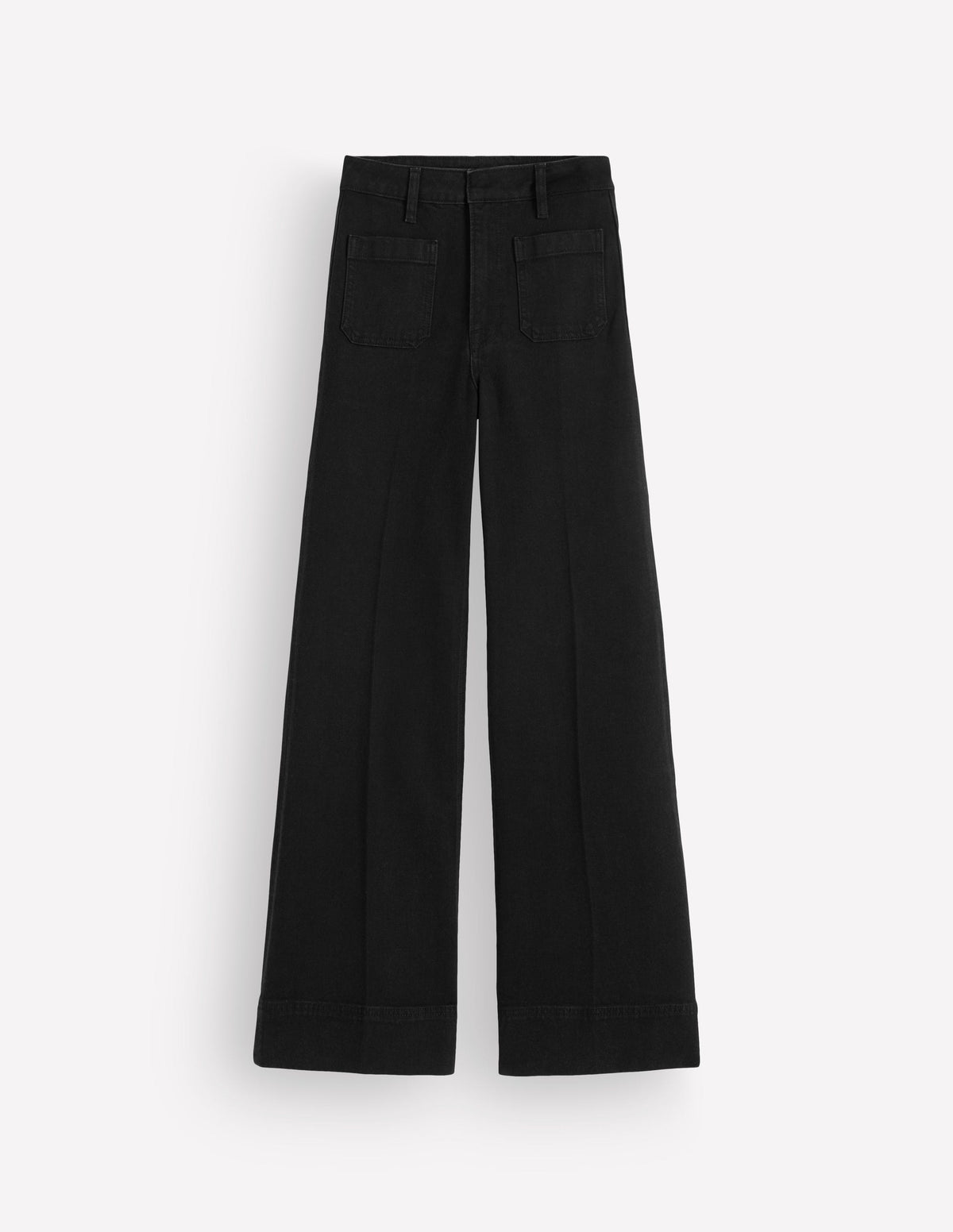 Patch Pocket Flare Jeans-Black - Image 6