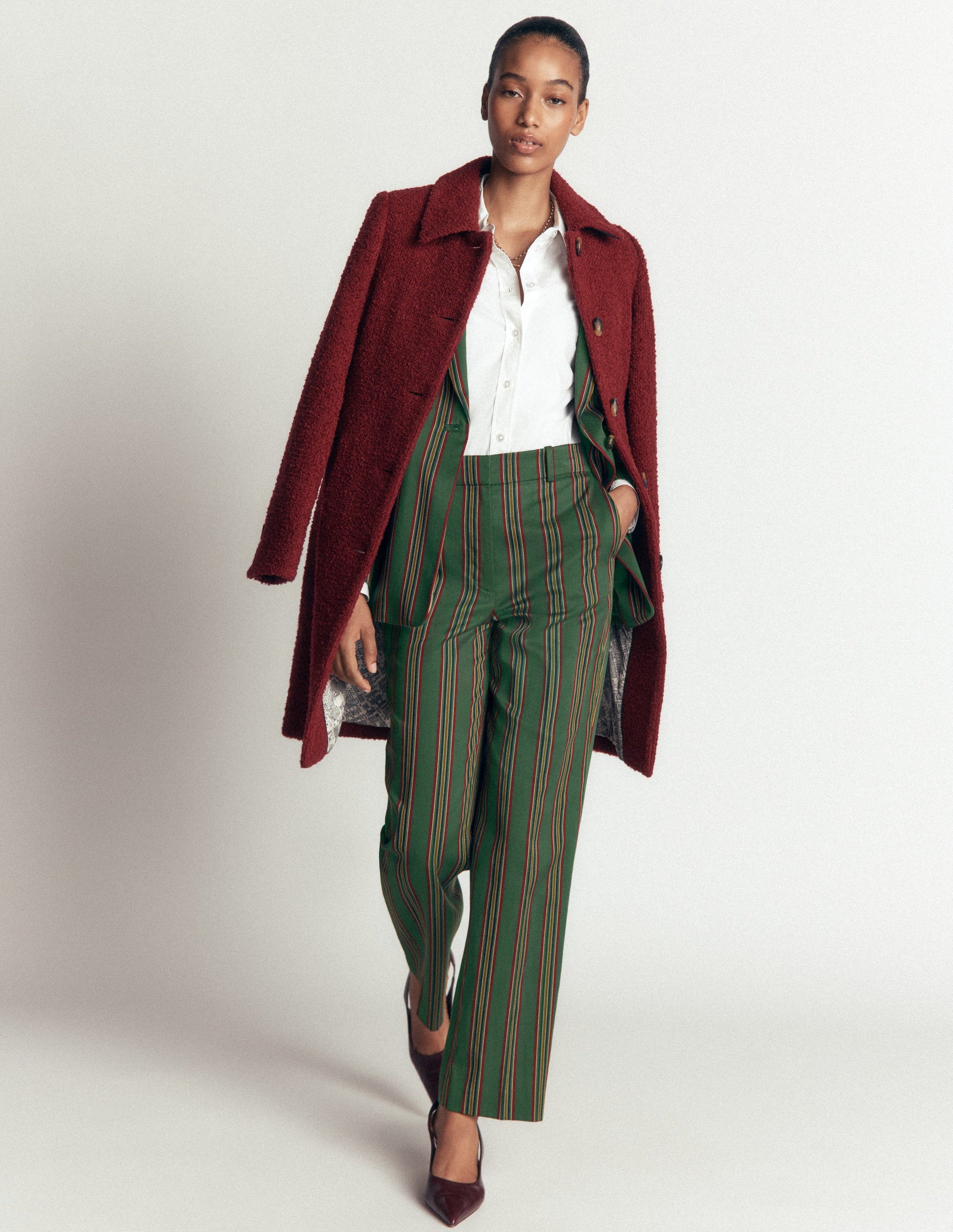 Canonbury Tailored Trousers-Green Stripe-3