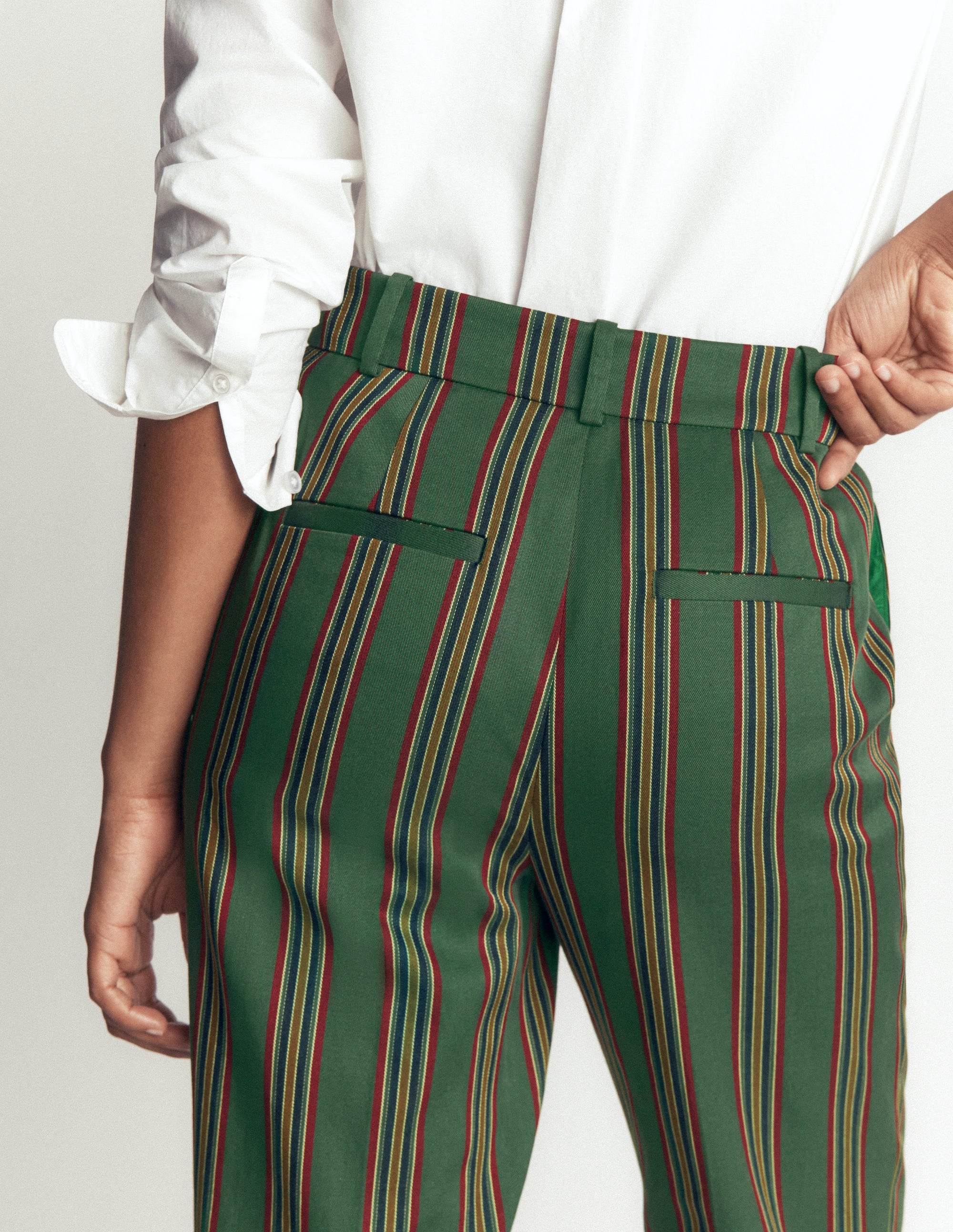 Canonbury Tailored Trousers-Green Stripe - Image 6