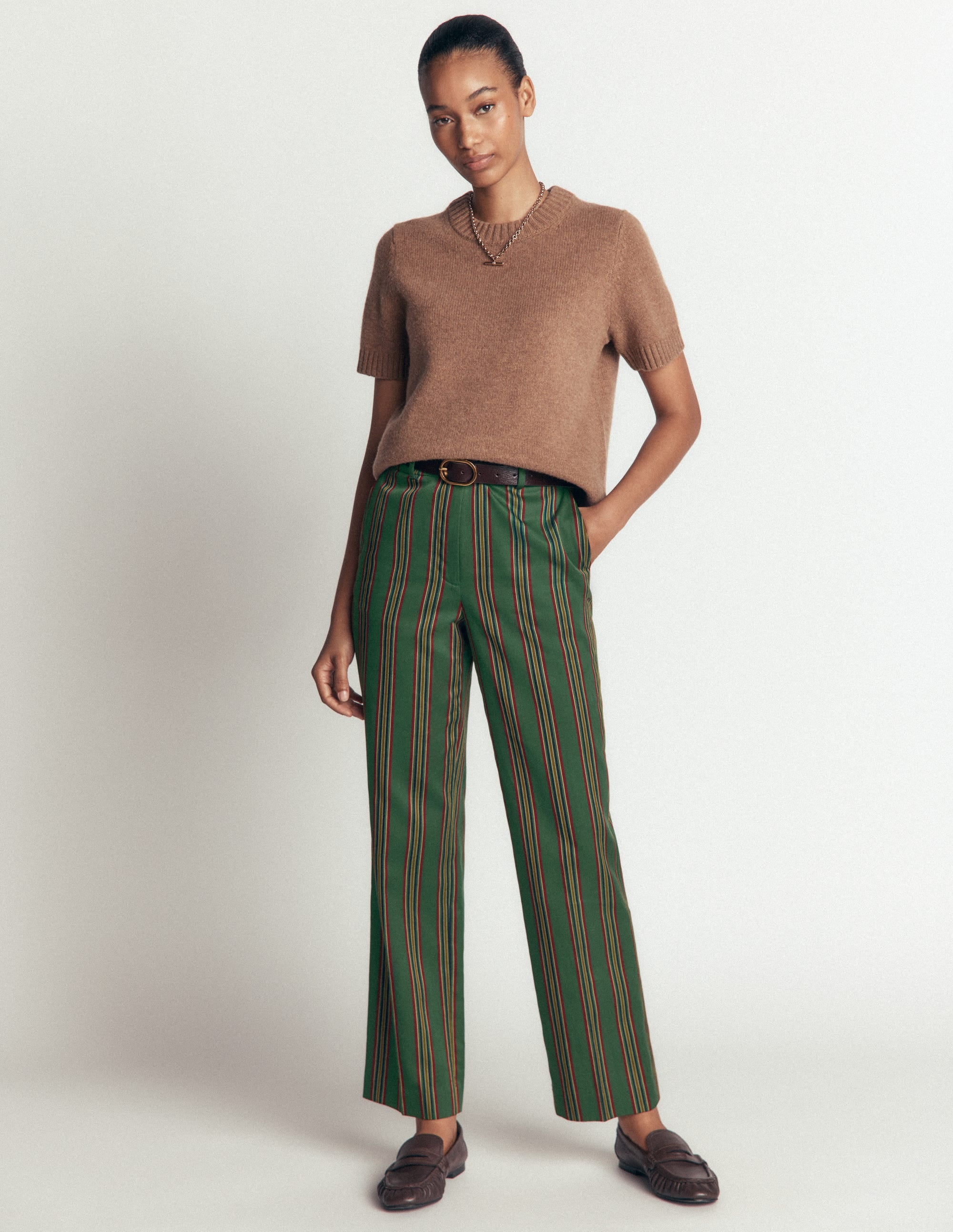 Canonbury Tailored Trousers-Green Stripe - Image 7