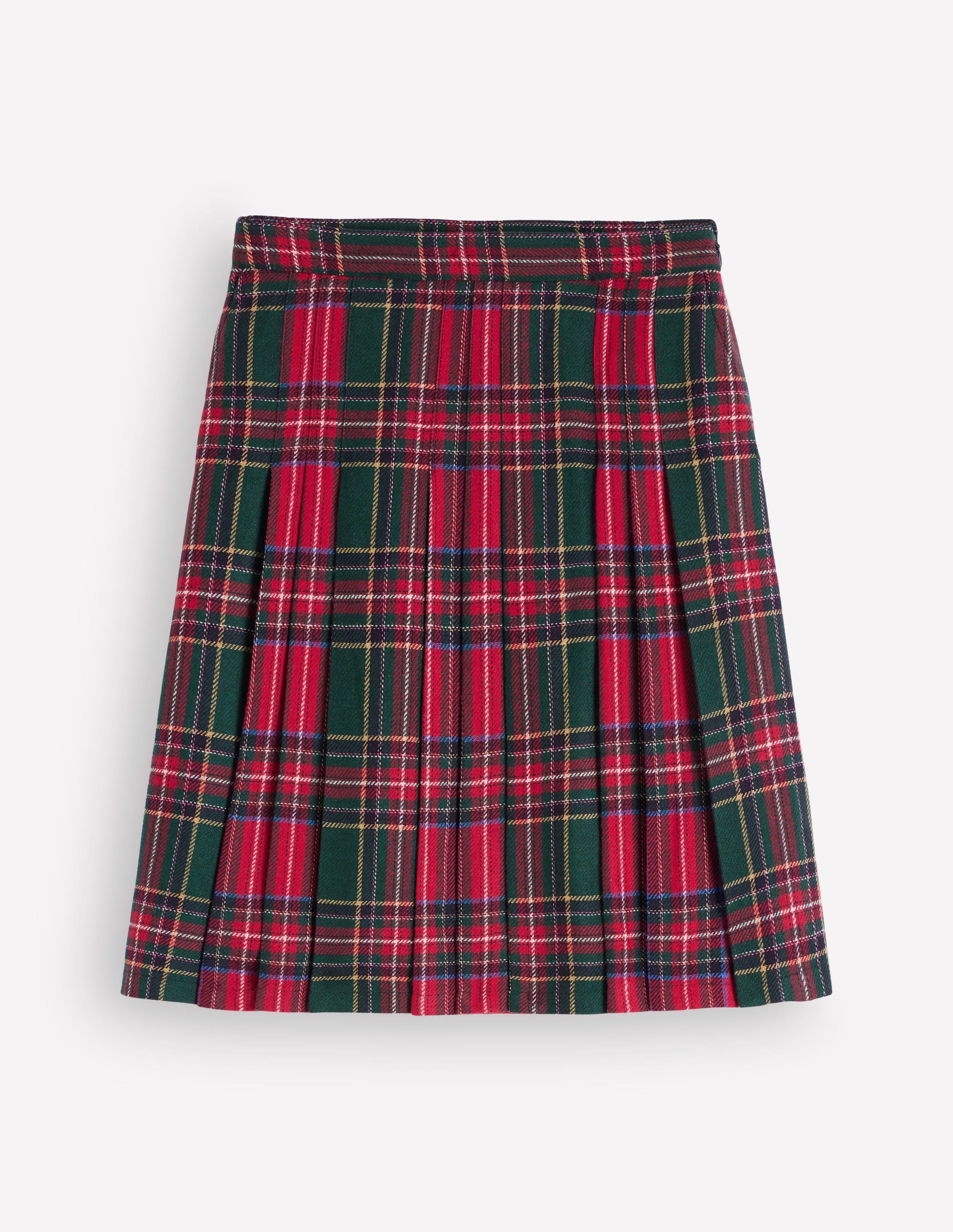 Multi Panel Wool Blend Skirt-RED/GREEN CHECK HOTCH-6
